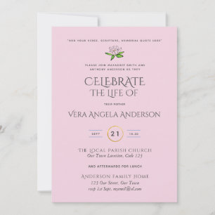 Funeral Memorial INVITE Celebration of Life