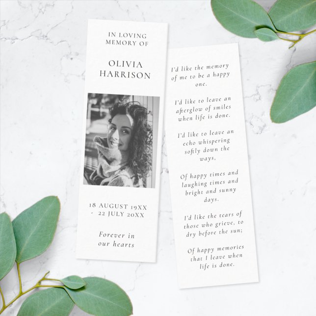 Funeral Memorial Loving Memory Mini Bookmark Card (Creator Uploaded)