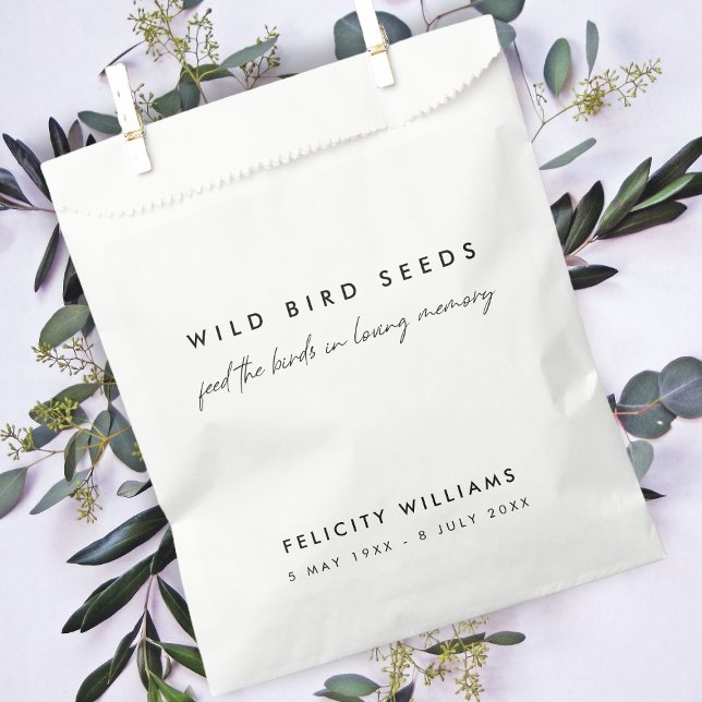 Funeral Memorial | Loving Memory Wild Bird Seeds Favour Bags (Creator Uploaded)