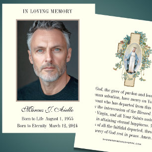 Funeral Memorial Mary Prayer Holy Card