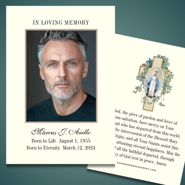 Funeral Memorial Mary Prayer Holy Card (Creator Uploaded)