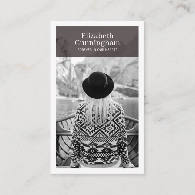 Funeral Memorial Modern and Simple Photo Card (Front)