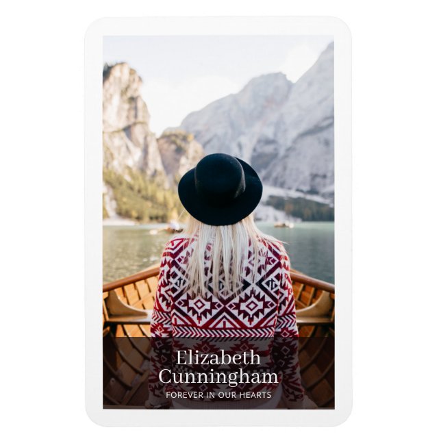 Funeral Memorial Modern and Simple Photo Card Magnet (Vertical)