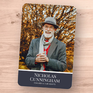 Funeral Memorial Modern Color Block Photo Card Magnet