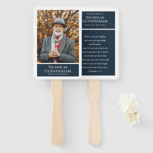 Funeral Memorial Modern Colour Block Photo Card Hand Fan