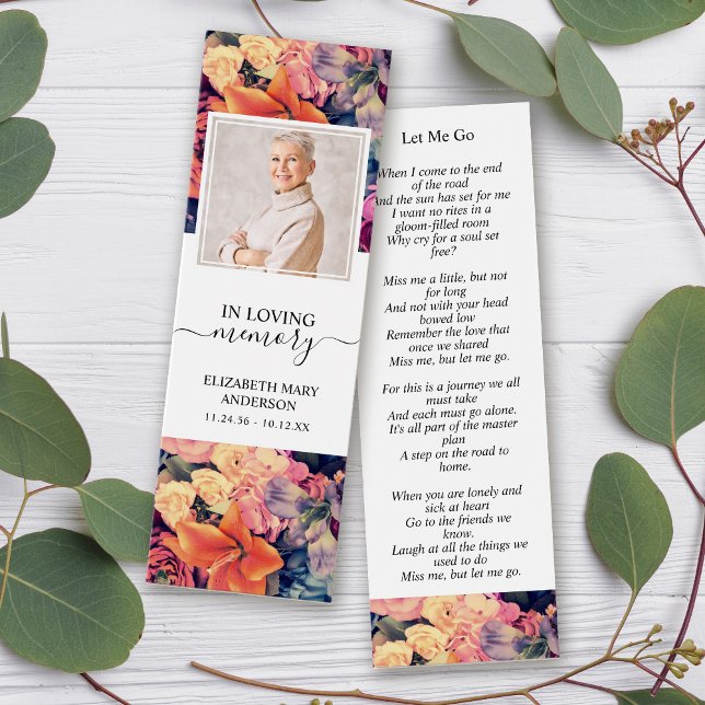 Funeral Memorial Moody Floral Mini Bookmark (Creator Uploaded)