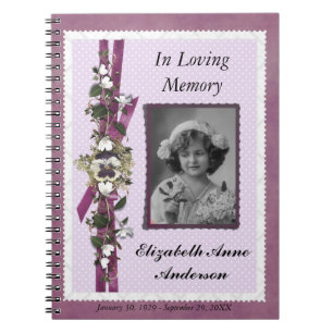 Funeral Memorial Personalised Photo Guestbook Notebook