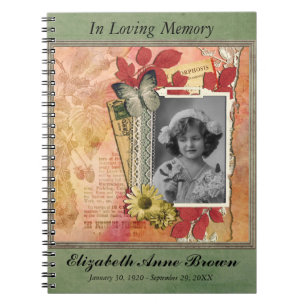Funeral Memorial Personalised Photo Guestbook Notebook