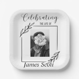 Funeral / Memorial personalized paper plate 