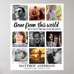 Funeral Memorial Photo Collage Poster