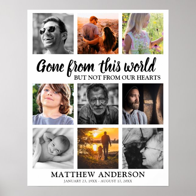 Funeral | Memorial Photo Collage Poster (Front)