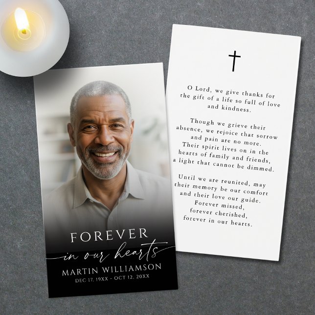 Funeral Memorial Photo Cross Prayer Card (Creator Uploaded)