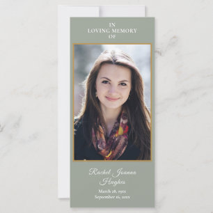 Funeral Memorial Photo Greenery Prayer Card