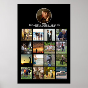 Funeral Memorial Photo Life Celebration  Poster