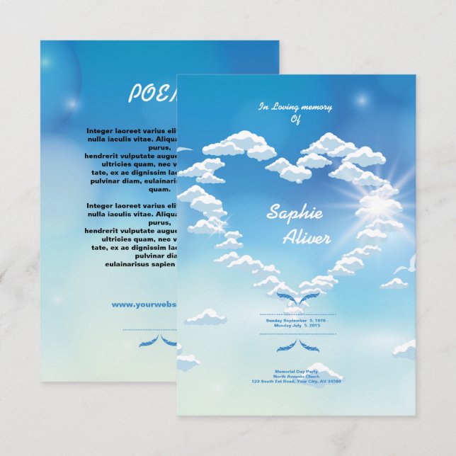 Funeral Memorial Prayer Card (Front/Back)