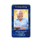 Funeral Memorial Prayer Card Blue Marble Photo