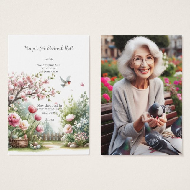 Funeral / Memorial Prayer Card for Eternal Rest (Front & Back)