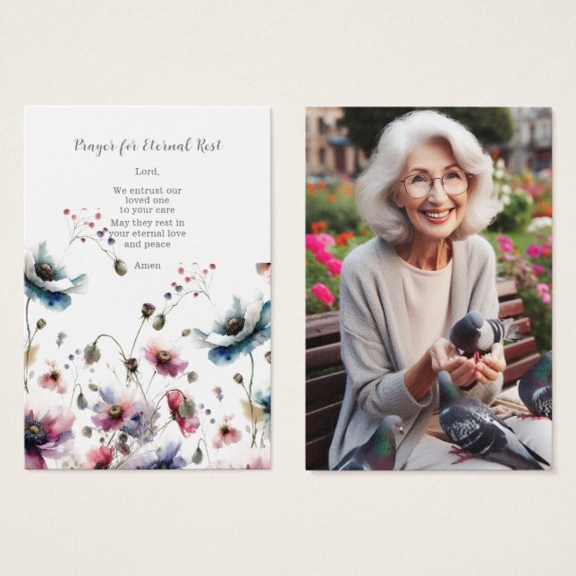 Funeral / Memorial Prayer Card for Eternal Rest (Front & Back)