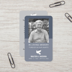 Funeral Memorial Prayer Dove Photo Card