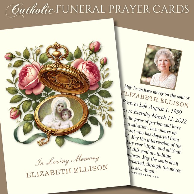 Funeral Memorial Religious Photo Prayer Card (Creator Uploaded)