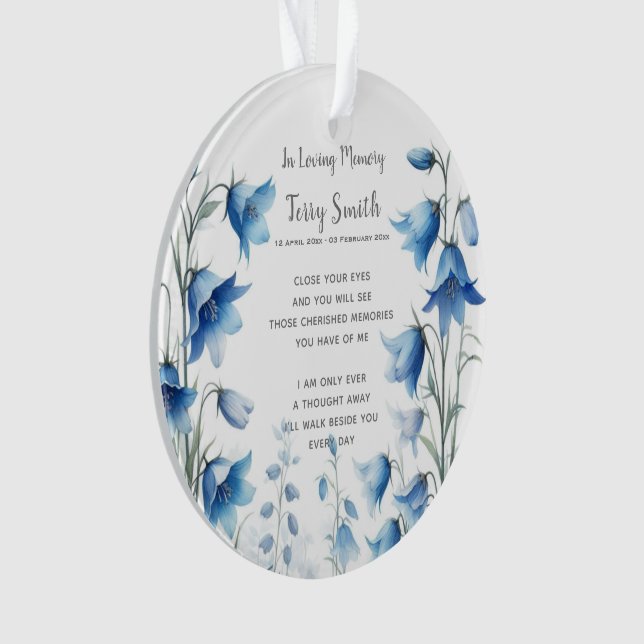 Funeral / Memorial Remembrance Ornament (Front)