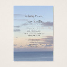 Funeral / Memorial Remembrance Prayer Card