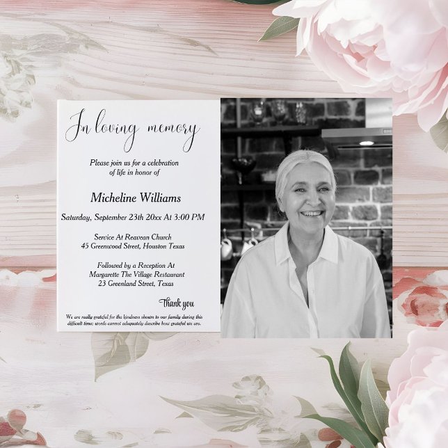 Funeral, memorial service, celebration of life invitation (Creator Uploaded)