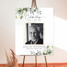 Funeral Memorial Sign, Celebration of Life In Love