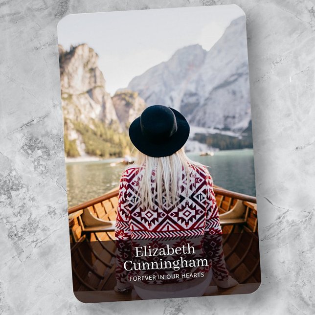 Funeral Memorial Simple Modern Photo Card Magnet (Creator Uploaded)