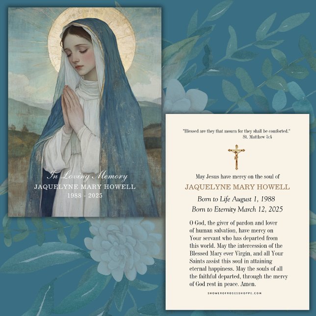 Funeral Memorial Sorrowful Mary Praying  (Creator Uploaded)