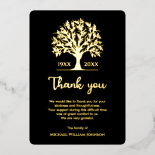 Funeral Memorial Tree Of Life Black And Gold