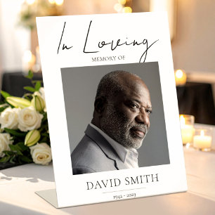 Funeral Memory Photo Minimalist Classic Pedestal Sign