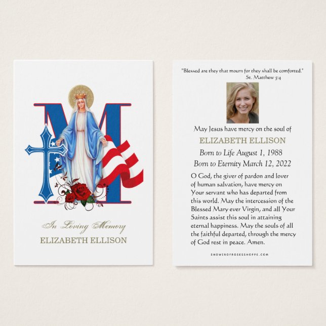 Funeral Military American Flag Prayer (Front & Back)