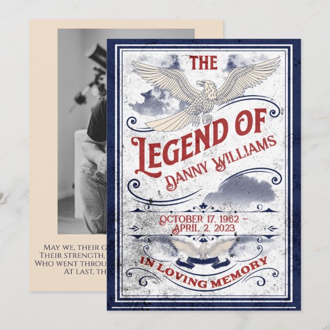 Funeral Military Veteran Patriotic theme Invitation (Front/Back)