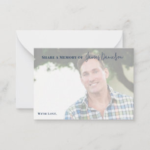 Funeral Modern Script Photo Share a Memory Card