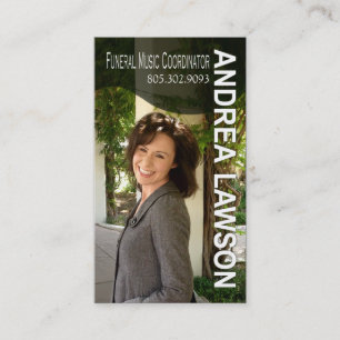 Funeral Music Coordinator Vocalist Photo Business Card