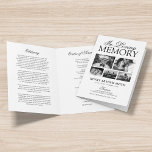 Funeral Obituary Order of Service 5 Photo Program Programme<br><div class="desc">Elegant funeral program featuring a classic white background that can be changed to any colour,  5 photos of your lost one,  the funeral details,  an obituary,  order of service and a personalised thank you note on the back.</div>