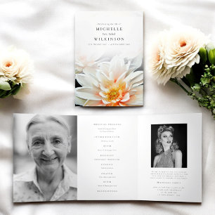 Funeral Obituary Order of Service Photo Memorial  Tri-Fold Programme