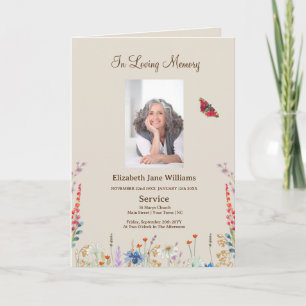 Funeral Obituary Order of Service Photo Program Card