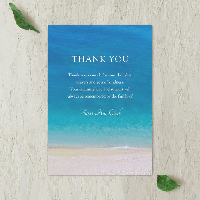 Funeral Ocean Thank You Note Card (Creator Uploaded)