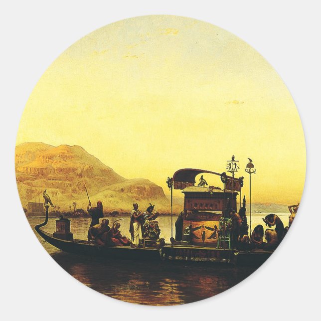 Funeral of a Mummy on the Nile by Frederick Arthur Classic Round Sticker (Front)