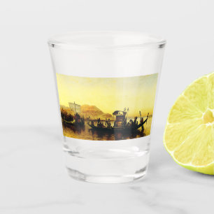 Funeral of a Mummy on the Nile by Frederick Arthur Shot Glass
