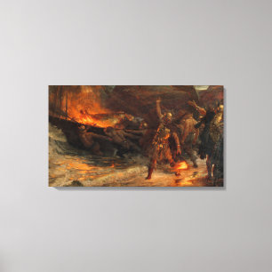Funeral of a Viking (by Frank Dicksee) Canvas Print