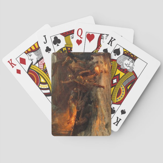 Funeral of a Viking (by Frank Dicksee) Playing Cards (Back)