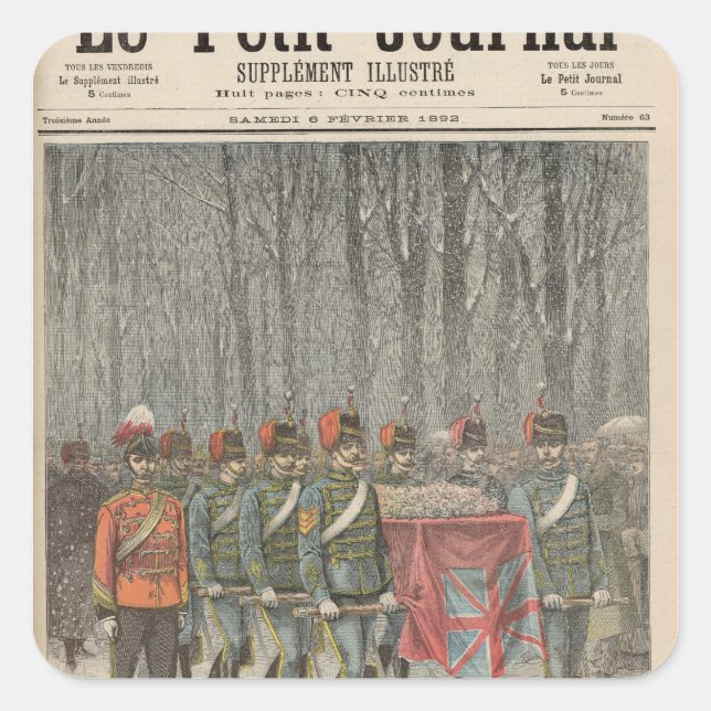 Funeral of Albert Victor  Duke of Clarence Square Sticker (Front)