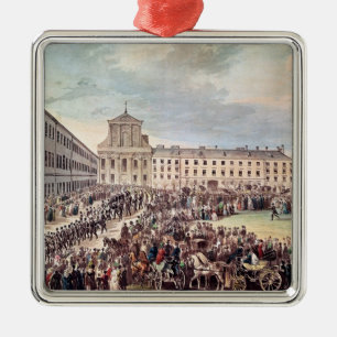 Funeral of Ludwig van Beethoven in Vienna Metal Tree Decoration