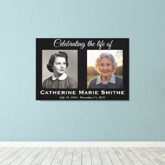 Funeral or Memorial Double Image Canvas Print