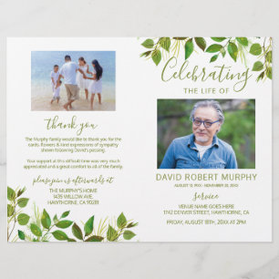 Funeral Order of Service Budget Memorial Program