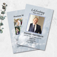 Funeral Order of Service Celebrating Life Clouds