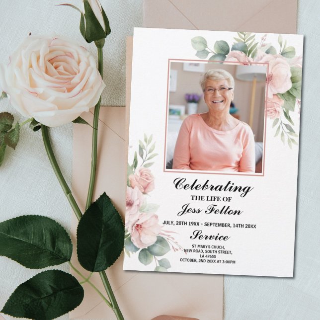 Funeral Order of Service Celebration Pastel Flower Flyer (Creator Uploaded)